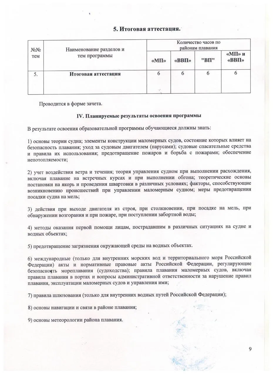 ДОП Подготовка водителей гидроциклов стр.9